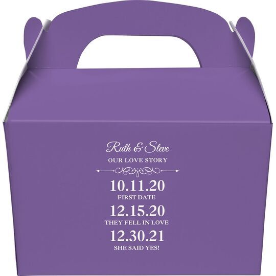 Our Love Story Gable Favor Boxes